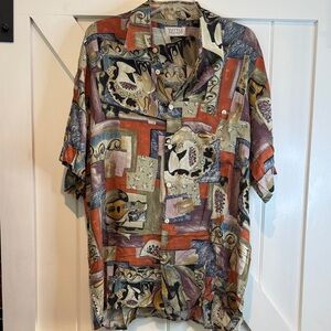 Multicolor Abstract Short-Sleeve Button-Down Shirt - Multicolor